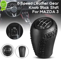 New 6 Speed PU Leather Car Auto Replacement Manual Gear Shift Knob Stick Shifter Head For MAZDA 3 BK BL 5 CR CW 6 II GH CX-7 ER MX-5