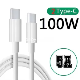 100W 5A 60W 3A snabb snabb laddning Dual USB C Typ C PD -kabel Höghastighetskablar för Samsung Galaxy S22 S23 Huawei LG B1