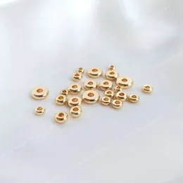 Latão banhado a ouro 14K 3mm 4mm 5mm 6mm 7mm Contas espaçadoras redondas Pulseira plana Contas de alta qualidade Acessórios de joias faça você mesmo Fabricação de joias Descobertas de joias