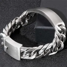 Bangle Massive Engravable ID Armband för män 18 mm borstad matt rostfritt stål Mens på handkedjan armband smycken mannen armband 321y