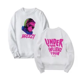 Chris Brown Under The Influence Tour 2023 Breezy Merch Oversized Hoodie Women Men Long Sleeve Crewneck Sweatshirts Pullover Tops