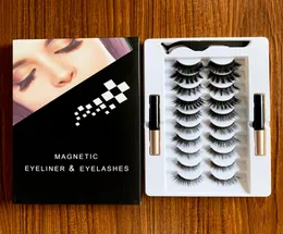 3D 5D Magnetic Eyelashes Kit Magnetic Eyeliner Makeup Magnetic False Lashes 10 Par Återanvändbara fransar Liquid Eyeliner Natural Look 5734352
