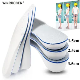 Shoe Parts Accessories WINRUOCEN Invisiable Height Increase Insoles EVA Breathable For MenWomen 1535cm Up Comfortable 231031