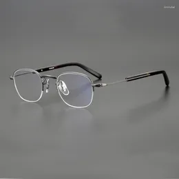 Sonnenbrillenrahmen Lesebrille Japan Handgefertigtes Titunium Optischer quadratischer Rahmen Modell GMS112 Damen Herren Rezept