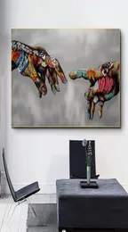 Adam Graffiti Art Canvas 포스터 및 인쇄물 손으로 손으로 손으로 거리 예술 캔버스 그림을 벽면 예술 그림 사진 Cuadro3988394