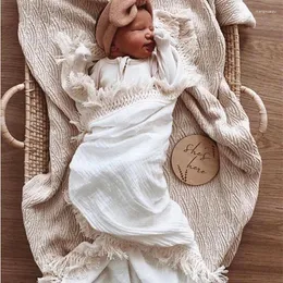 Cobertores Ins Infantil Borla Cobertor Crianças Gaze Enrolada Toalha Carrinho Pára Capa Bebê