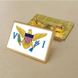 Party US VILID Islands Flag Pin 2.5*1,5 cm cynku odlewane przez pvc Kolor powlekany złota prostokątna odznaka medalionu bez dodanej żywicy