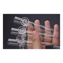 Rauchpfeifen Rauchpfeifen Hochwertige Labortabak-Dampfwalze aus dickem Glas Dampfwalze gebogene Shisha-Handpfeife mit Sonwflake Drop Dhes6