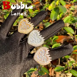 Eheringe Bubble Letter Baguette Flame Ring für Männer Iced Out Finger Charms Echt vergoldet Hip Hop Modeschmuck 2023 Trends 231101