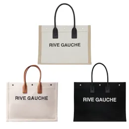 Luxurys Designers Rive Gauche Large Summer Shopping Beach Bagsレディースキャンバスクロスボディトートクラッチバッグ