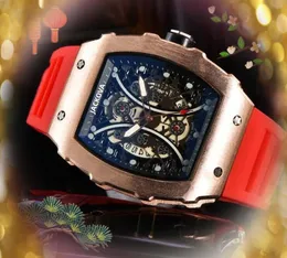 Populära avslappnade sportmän tittar 43mm Dial Luxury Men's Rubber Belt Armband Quartz Movement Man Time Clock Watch Male Business Timepiece Wristwatch Montre de Luxe