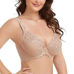 Bras For Women Plus Size Bra Minimizer Full Coverage NonPadded Underwire  Floral Embroidery Female C D E F G H I J 231031 From 13,1 €