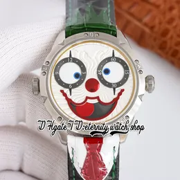 TWF V4S Japan NH35A Orologio da uomo automatico Konstantin Chaykin Halloween Moon Phase Joker Cornice interna gialla Cassa in acciaio 316L Orologi per l'eternità in pelle Super Edition