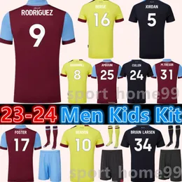 New 23 24 Rodriguez Barnes Soccer Jerseys M.Tresor Amdouni Foster 2023 2024 Berge Brownhill Gudmundsson Home Away 3rd Football Shirt Agult Men Kids kit Uniform