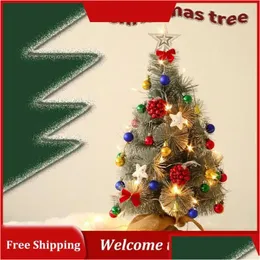 Decorazioni natalizie Decorazioni natalizie Ornamenti da tavolo Decorazione decorativa Albero Aghi di pino Verde Mini Consegna a goccia Dh1Jo