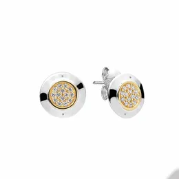 Gold Plated Classic Pave Stud Earring för Pandora Real Sterling Silver Hip Hop Party Earrings Jewery For Women Men Girl Friend Gift Earring Set With Original Box