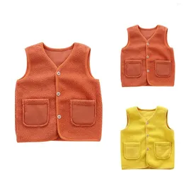 Jackets Autumn Toddler Boys Girls Coat 2 Colors Solid Warm Wear Corduroy Vest Baby Outside Tower Tops