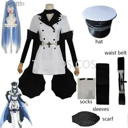 Anime Costumes Cosplay Anime Esdeath Empire Cosplay Come Manga General Uniform with Hat Wig for Halloween OutfitL231101
