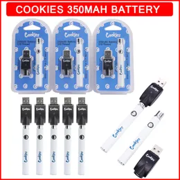 Cookies Preheating Vape Battery 510 Thread E-Cigarette Charger Kits 350mah VV Variable Voltage Adjustable Batteries Vapes Pen Ecigs