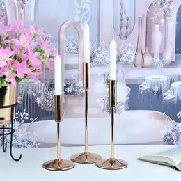 Candle Holders Minimalist Gold Delicate Candlestick Christmas Party Anniversary Brief Stand Home Dinner Table Decoration