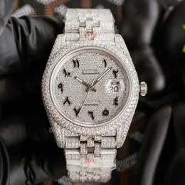 Ap Ice Out Watch Men Pełne diamentowe zegarki dla mężczyzn męskie zegarki datą po prostu arabskie wybieranie automatycznego mechanicznego ruchu na rękę na rękę wodoodporne Sapphire xsyo