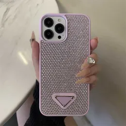 Deri tasarımcı iPhone 14 13 12 Pro Max Moda Kadınlar Suya Dayanıklı Lüks Rhinestone iPhone Case11