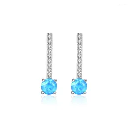 Earrings SANYU Real 925 Sterling Silver Drop For Women Anniversary Fine Jewelry Round Colorful Fire Opal Pendientes Gift SE0412
