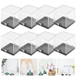 Schmuckbeutel 8 Stück Vitrine Home Cases Box Quadratisch Klarer Aufbewahrungsbehälter Probe Kunststoff Transparent Multifunktional