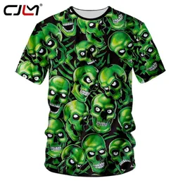 CJLM Polyester o الرقبة Tshirt Man Hiphop Green Skulls Shirt 3D Punk Rock Rock الصينية الصينية الضخمة 220623259G