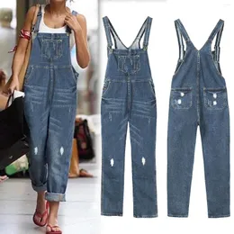 Damen Jeans Denim Jean Gesamthose Damen Lose Weites Bein Stretch Baggy 2023 Mode Gerade Y2k Vintage Jumpsuits