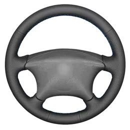 Cubiertas de volante, cubierta de coche de cuero genuino negro para Xsara Picasso 2001-2010 Berlingo2003-2008 C52001-2006 Partner