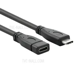 1m 16 Çekirdek 10 Gbps Yüksek Hızlı Type-C Tip Veri Senkronizasyon Kablosu USB USB 3.1 Gen 2 Erkek-Kadın USB-C Kablosu-Siyah