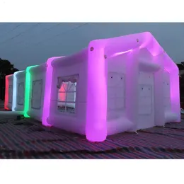 White inflatable Wedding Tent Portable Inflatable Party Tent Square House For Wedding Event with LED Lights free air shipping with blower free print logo