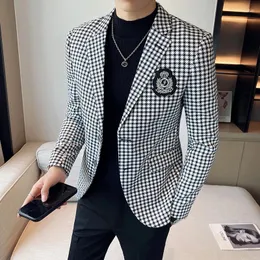 Men's Suits Suit Autumn And Winter Business Casual Fashion Plus Velvet Small Youth Zhongshan Quality Standing Cllar Mn's Jackt