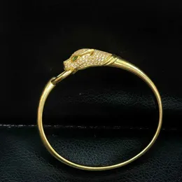 Jóias Designer Artier Bracelet High End Gold Leopard Head com núcleo destacável requintado Premium Hand Ring Water Box 222587