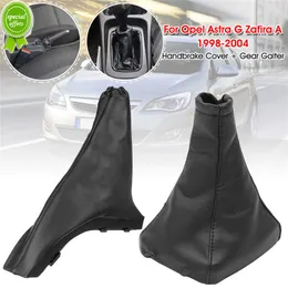 Nya bilväxelskifthalsar Gaiter Dust Cover #24430525 och Handbrake Grips Cover #578412 90437203 för Opel Astra G MK4 1998-2009