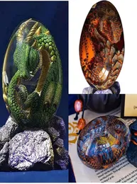 Lava Dragon Egg Dream Crystal Resin Transparent Dragon Egg Exquisito y Fire Souvenir Desktop O7720509.