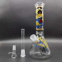 el vidrio 10inch Bong el amarillo del cráneo del tubo de humo del agua del pelele del tubo de agua que fuma