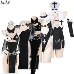 Ani New Nun Series Uniform Halloween Cosplay Women Medieval Convent Sister Dress Outfit Set Costumes Cosplay