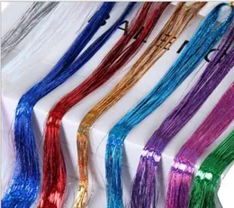 Färgglad metallisk glitter glitter laserfiber hår peruk hårförlängning tillbehör hårstycke klipp i cosplay peruk fest evenemang festlig3160460
