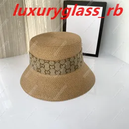 Tasarımcı Straw Hat Lüks Beyefendi Kapağı Geniş Kötü Şapkalar Kova Şapkaları Erkek ve Kadın Güneş Şapkası