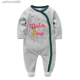 Jumpsuits Kavkas Baby Boy Girl Rompers Winter Warm Pyjamas långärmad tecknad design Nyfödd ropa de bebe 0-3 månaders jumpsuitl231101