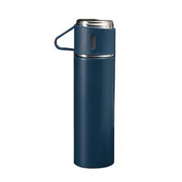 17oz Portable Stainless Steel Thermos Flasks Sport Bottle Vacuum Insulation Tumbler Beer Water Travel Mug Spiral Leak-proof Stopper With Cup Keep Cold JY1224