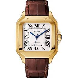 Square Mens Watches Automatyczny ruch mechaniczny wykonany z premium ze stali nierdzewnej Pieczone niebieskie zegarki Wodoodporna Wodoodporna projektant mody na rękę