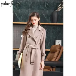 Women's Jackets Winter Women Coat Warm 2024 Hepburn Style Doublesided Cashmere for Highend Mid Long 90 Wool s Abrigo Mujer FC 231101