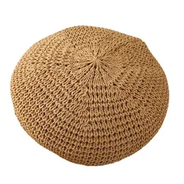 Berets Women's Berer Summer Woven Straw Beret Hat Crochet Straw Cap Sun Hat French Painter Hat Handmade Beach Hat Gift for Her 231101