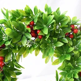 Decorative Flowers Christmas Wreath 45cm Diameter Indoor Outdoor Door Ornaments Xmas Winter For Wall Office Fireplace Wedding El