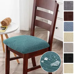 Chair Covers Velvet Jacquard Seat Removable Washable Anti-Dust Stretch Spandex Dining Room Upholstered Cushion Slipcover