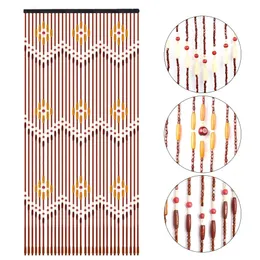 Curtain Beads for Doorway Living Room Bedroom Bathroom Partition Wood Bamboo Handmade String Wave Fringe Door Home Decor 231101