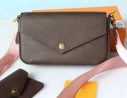 Tasarımcı Crossbody Bag Tatlı Lady Omuz Çantaları Para Cüzdan Cüzdan Eşekçi Çantası Üç Parçalı Set